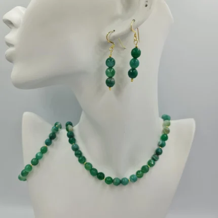 Set dama Bijuterii Agate Verzi Evelyn